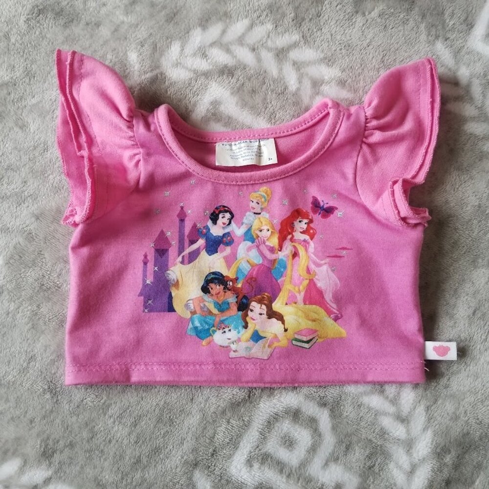 Build A Bear Workshop Shirt Disney Princess Accessory Pink Ruffle Graphic Tee
